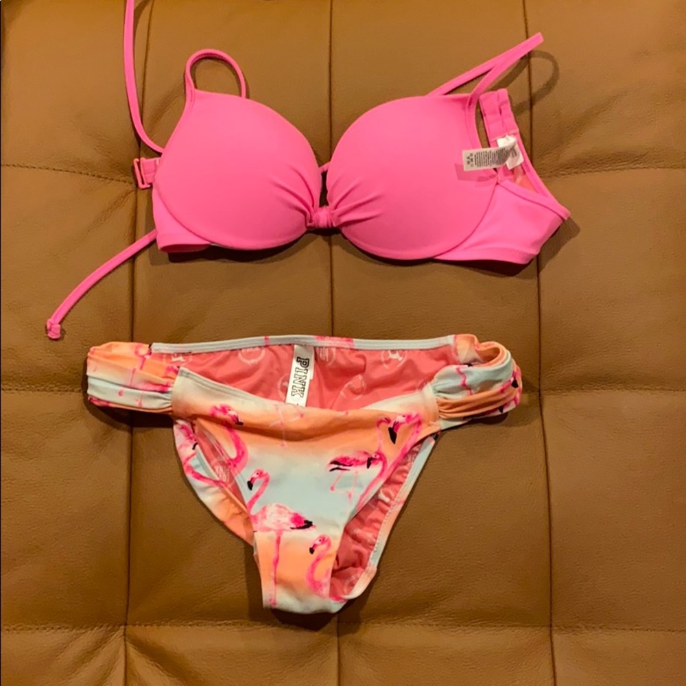 Pink summer bikini set